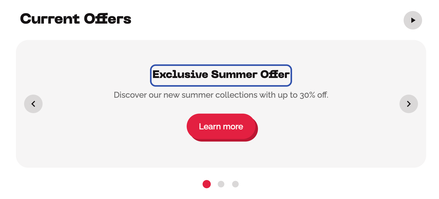 Beispiel für Fokus auf Überschrift mit blauer Umrandung